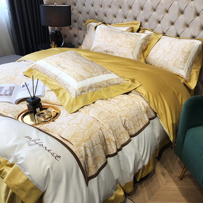 91家纺网 家纺一手货源 找家纺 黑白森林 100支全棉数码印加绣四件套纯棉床上用品