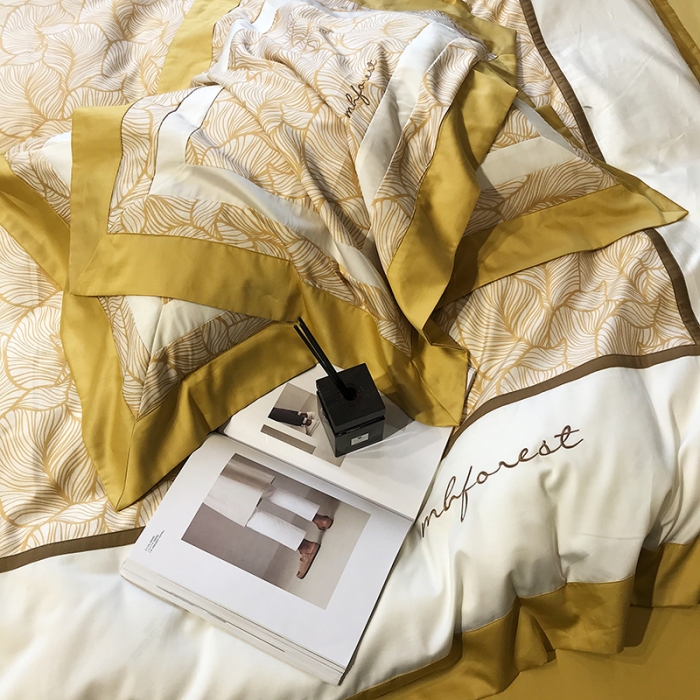 91家纺网 家纺一手货源 找家纺 黑白森林 100支全棉数码印加绣四件套纯棉床上用品