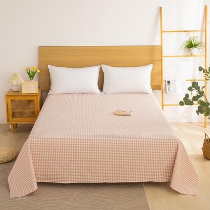 91家纺网 家纺一手货源 找家纺 杜先生 2023新款全棉无印风老粗布单床单直播爆款 无印风小格-玉