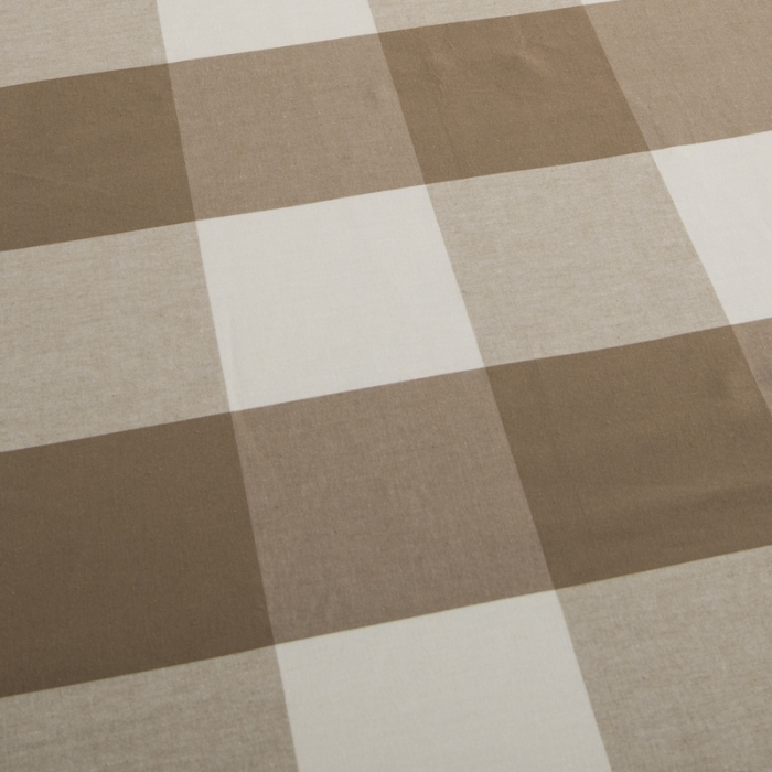 91家纺网 家纺一手货源 找家纺 杜先生 2023新款全棉无印风老粗布单床单直播爆款 无印风格子-咖