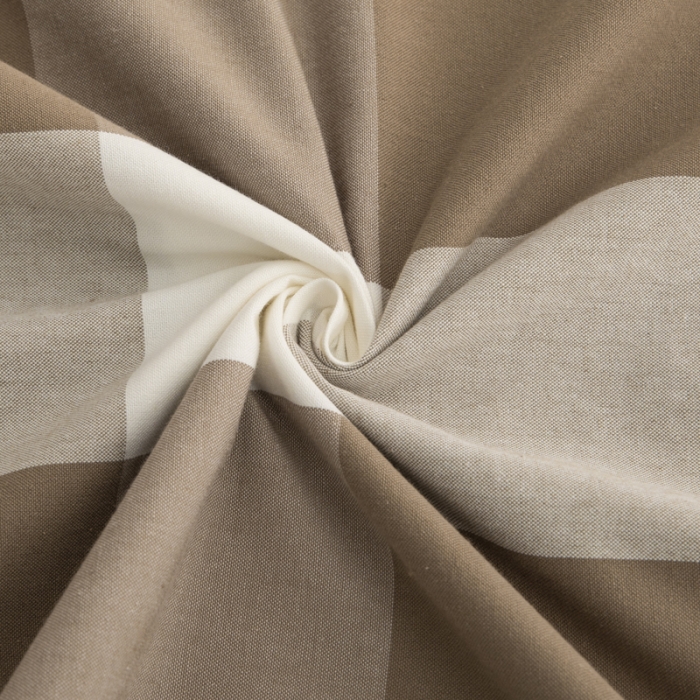 91家纺网 家纺一手货源 找家纺 杜先生 2023新款全棉无印风老粗布单床单直播爆款 无印风格子-咖