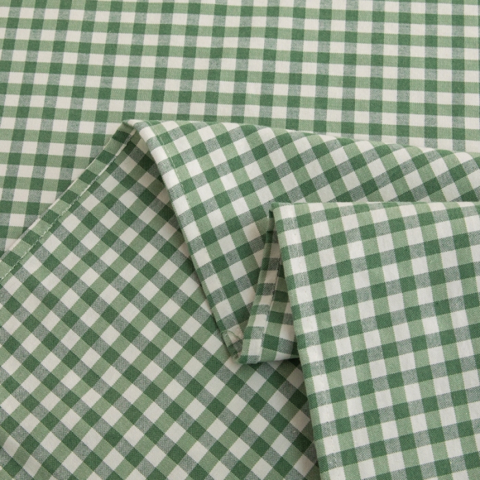 91家纺网 家纺一手货源 找家纺 杜先生 2023新款全棉无印风老粗布单床单直播爆款 无印风格子-绿