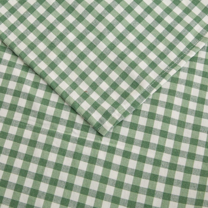 91家纺网 家纺一手货源 找家纺 杜先生 2023新款全棉无印风老粗布单床单直播爆款 无印风格子-绿