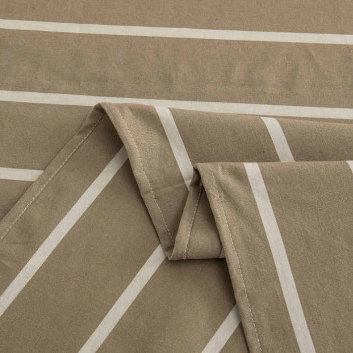 91家纺网 家纺一手货源 找家纺 杜先生 2023新款全棉无印风老粗布单床单直播爆款 无印风条纹-咖