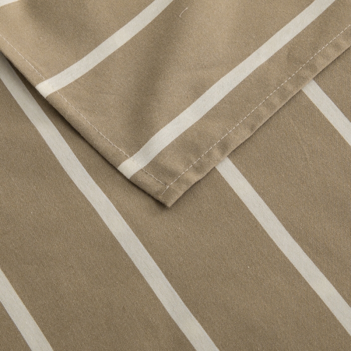 91家纺网 家纺一手货源 找家纺 杜先生 2023新款全棉无印风老粗布单床单直播爆款 无印风条纹-咖