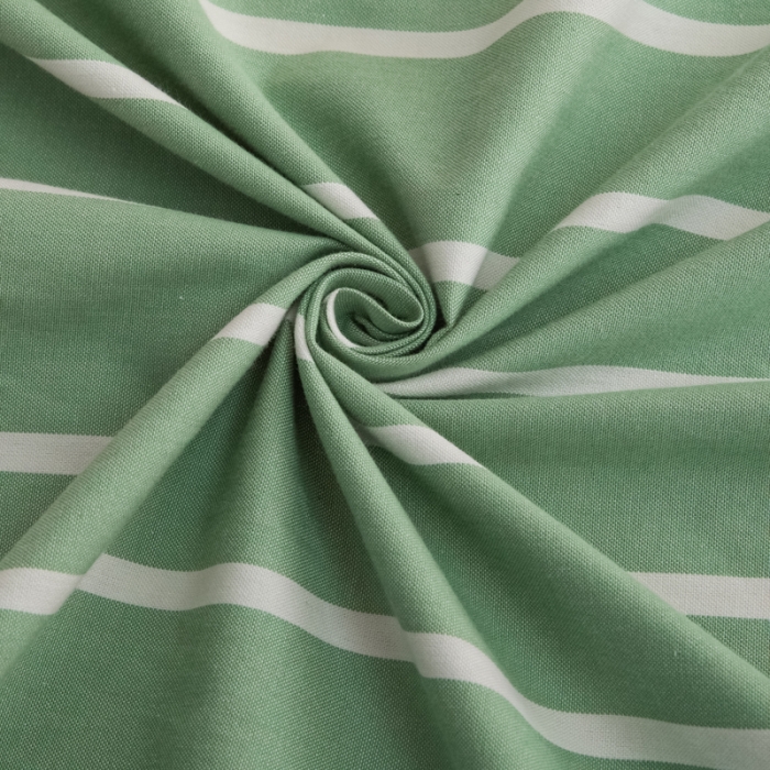 91家纺网 家纺一手货源 找家纺 杜先生 2023新款全棉无印风老粗布单床单直播爆款 无印风条纹-绿