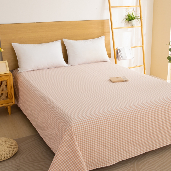 91家纺网 家纺一手货源 找家纺 杜先生 2023新款全棉无印风老粗布单床单直播爆款 无印风小格-玉