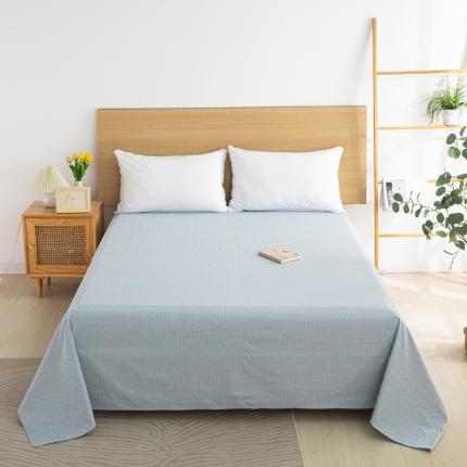 杜先生 2023新款全棉无印风老粗布单床单直播爆款 无印风影格-蓝灰