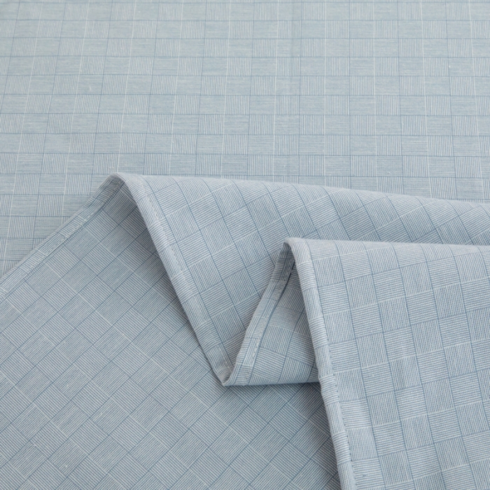 91家纺网 家纺一手货源 找家纺 杜先生 2023新款全棉无印风老粗布单床单直播爆款 无印风影格-蓝灰