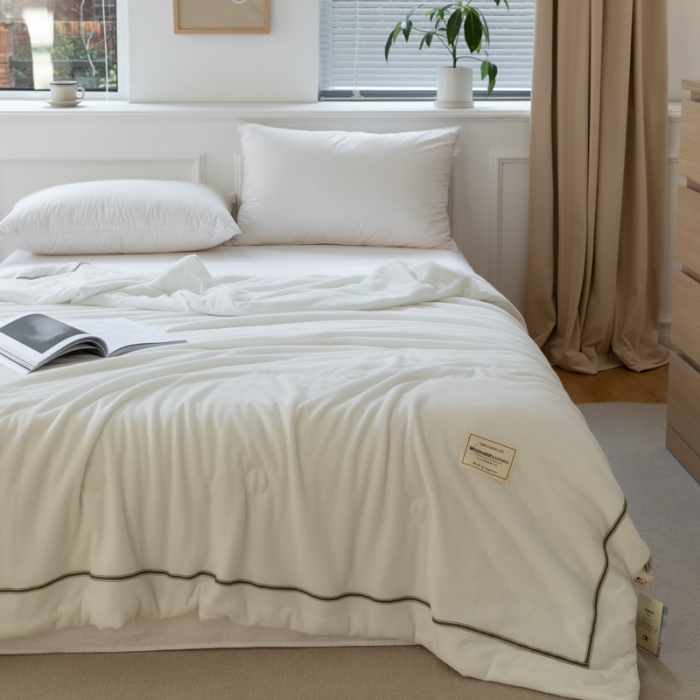 91家纺网 家纺一手货源 找家纺 （总）木堇 2022新款纯色莫代尔华夫格夏被