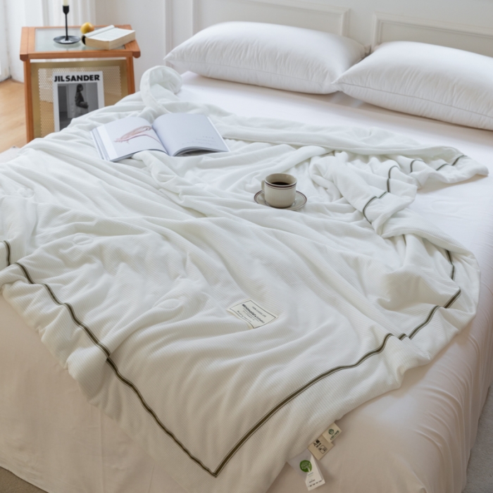 91家纺网 家纺一手货源 找家纺 （总）木堇 2022新款纯色莫代尔华夫格夏被