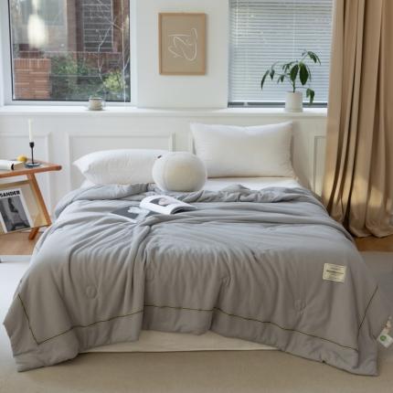 91家纺网 家纺一手货源 找家纺 木堇 2022新款纯色莫代尔华夫格夏被 流光灰