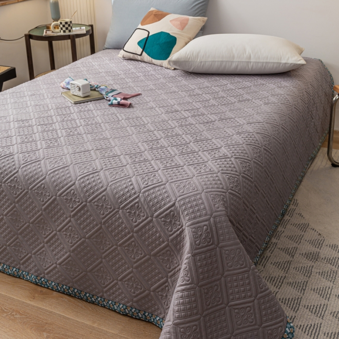 91家纺网 家纺一手货源 找家纺 卡奥 2023新款天丝莫代尔小茶芯床盖夏被 布鲁灰