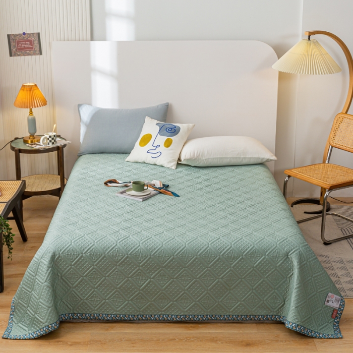 91家纺网 家纺一手货源 找家纺 卡奥 2023新款天丝莫代尔小茶芯床盖夏被 沁绿