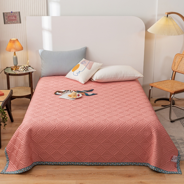 91家纺网 家纺一手货源 找家纺 卡奥 2023新款天丝莫代尔小茶芯床盖夏被 玉粉