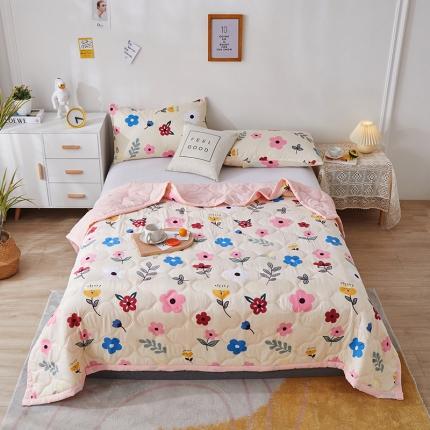 91家纺网 家纺一手货源 找家纺 (总)欧喜璐 2024新款水洗棉超声波礼品夏被夏凉被春秋被