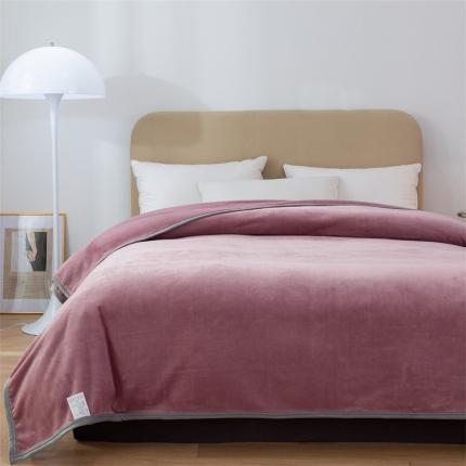 91家纺网 家纺一手货源 找家纺 （总）兰紫橙家纺 2025新款纯色云貂绒360克包边毛毯