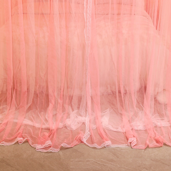 91家纺网 家纺一手货源 找家纺 迪凡保罗蚊帐 2022新款5848双横杆双层纱宫廷蚊帐 红玉色