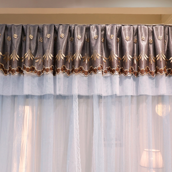 91家纺网 家纺一手货源 找家纺 迪凡保罗蚊帐 2022新款5848双横杆双层纱宫廷蚊帐 蓝灰色