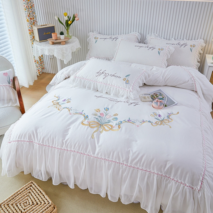 91家纺网 家纺一手货源 找家纺 （总）亲亲公主 新款全棉公主风韩版四件套-温馨时光