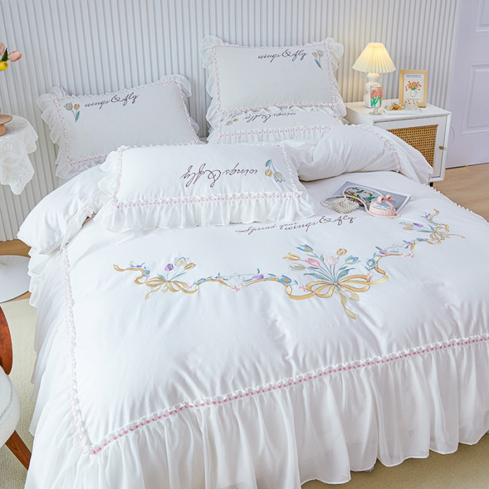 91家纺网 家纺一手货源 找家纺 （总）亲亲公主 新款全棉公主风韩版四件套-温馨时光