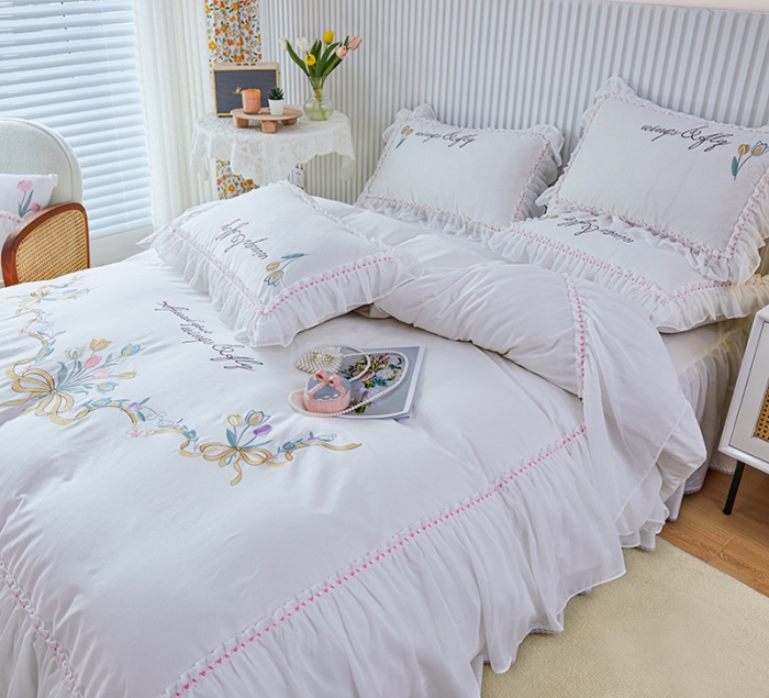 91家纺网 家纺一手货源 找家纺 （总）亲亲公主 新款全棉公主风韩版四件套-温馨时光