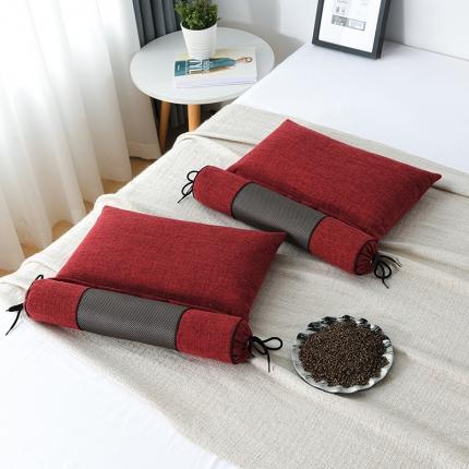 91家纺网 家纺一手货源 找家纺 （总）仁宇枕业 2022新款多功能组合式仿麻全荞麦护颈枕头