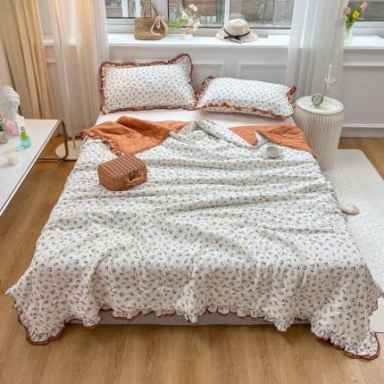 91家纺网 家纺一手货源 找家纺 有货 2022新款本棉双层纱棉花夏被夏凉被空调被 花枝子