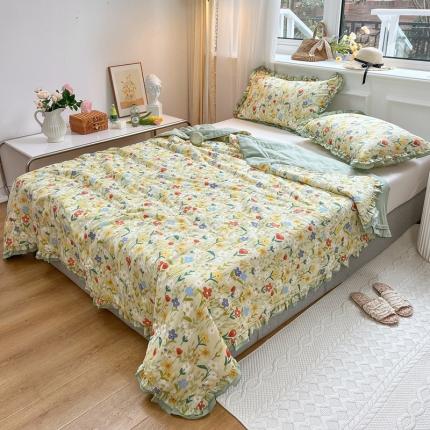 有货 2022新款本棉双层纱棉花夏被夏凉被空调被 田园牧歌