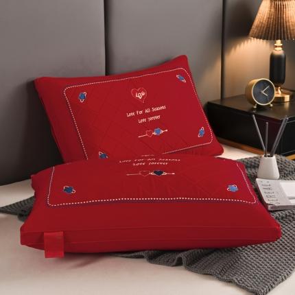 91家纺网 家纺一手货源 找家纺 （总）仁宇枕业 2022新款全棉婚庆喜庆羽丝绒枕头