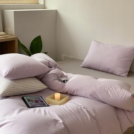 北欧风ins纯棉水洗棉床四件套全棉简约被套床单上三件套床笠