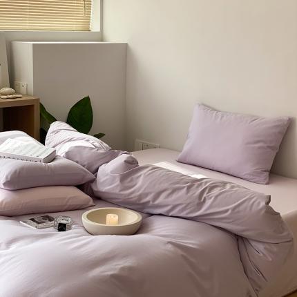 北欧风ins纯棉水洗棉床四件套全棉简约被套床单上三件套床笠