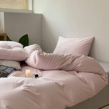 北欧风ins纯棉水洗棉床四件套全棉简约被套床单上三件套床笠