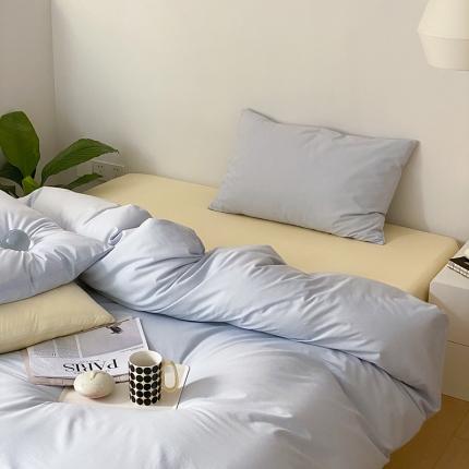 北欧风ins纯棉水洗棉床四件套全棉简约被套床单上三件套床笠