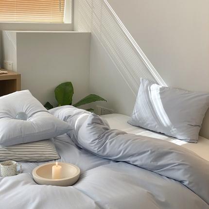 北欧风ins纯棉水洗棉床四件套全棉简约被套床单上三件套床笠