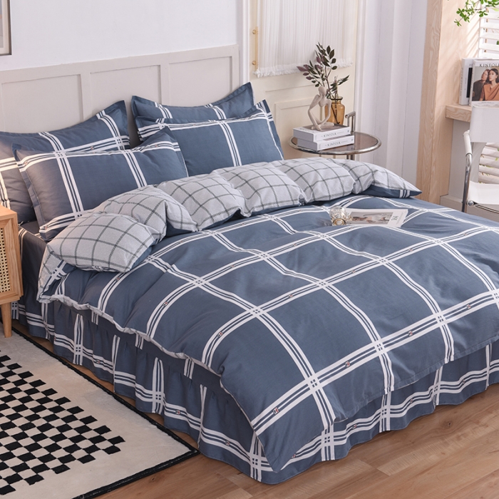 91家纺网 家纺一手货源 找家纺 八十八家纺 2025新款全棉12868床裙款四件套安吉