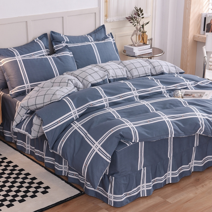 91家纺网 家纺一手货源 找家纺 八十八家纺 2025新款全棉12868床裙款四件套安吉