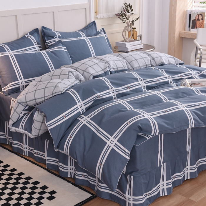 91家纺网 家纺一手货源 找家纺 八十八家纺 2025新款全棉12868床裙款四件套安吉