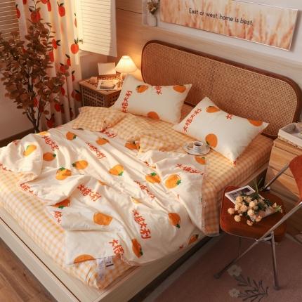 91家纺网 家纺一手货源 找家纺 寐居 2022新款全棉13370夏被四件套 大桔大利