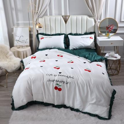 （总）2024新款韩版60S长绒棉绣花四件套 60支贡缎刺绣