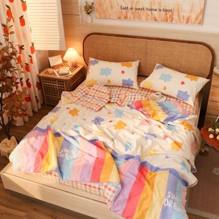 寐居 2022新款全棉13370夏被四件套 彩虹宝贝