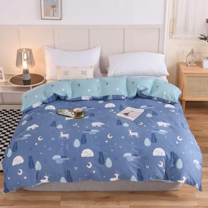 91家纺网 家纺一手货源 找家纺 八十八家纺 2025新款全棉12868床裙款四件套夜晚的森林