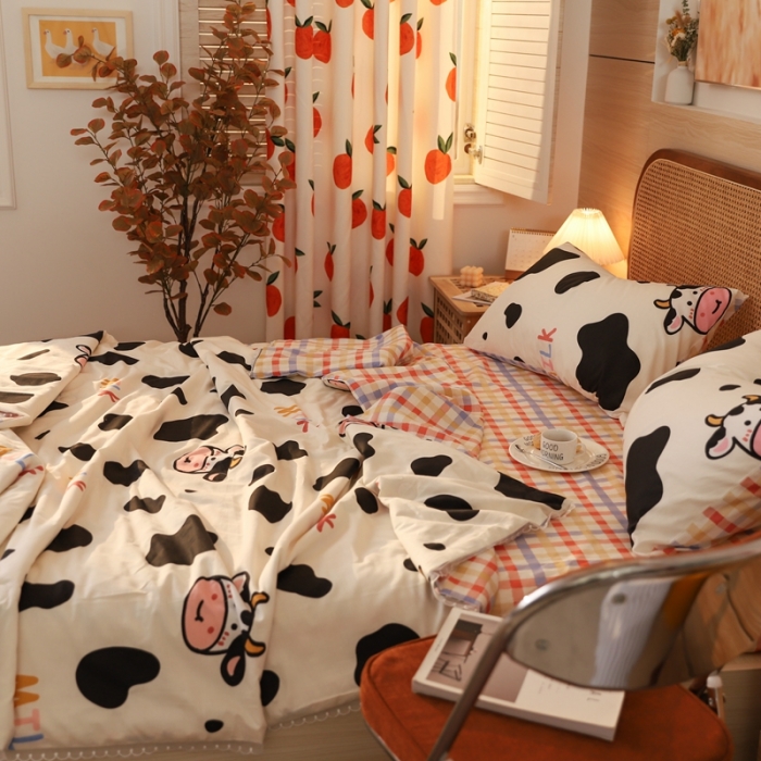 91家纺网 家纺一手货源 找家纺 寐居 2022新款全棉13370夏被四件套 奶牛宝贝