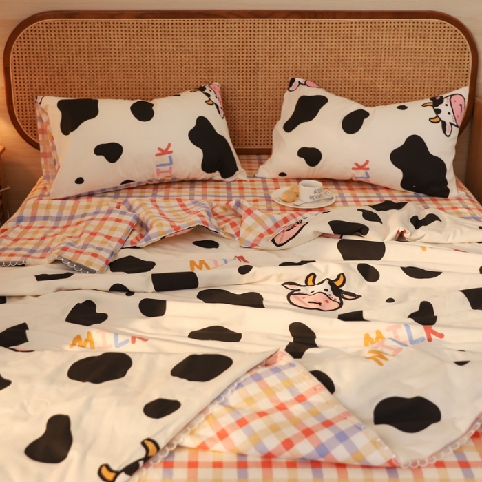 91家纺网 家纺一手货源 找家纺 寐居 2022新款全棉13370夏被四件套 奶牛宝贝