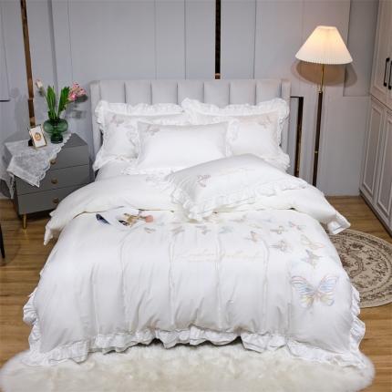 91家纺网 家纺一手货源 找家纺 （总）星尚 2022新款长绒棉四件套-蝴蝶飞飞