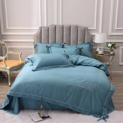 91家纺网 家纺一手货源 找家纺 （总）2024新款 全棉13372蝴蝶结绣花四件套 纯棉刺绣