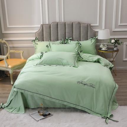 91家纺网 家纺一手货源 找家纺 （总）2024新款 全棉13372蝴蝶结绣花四件套 纯棉刺绣