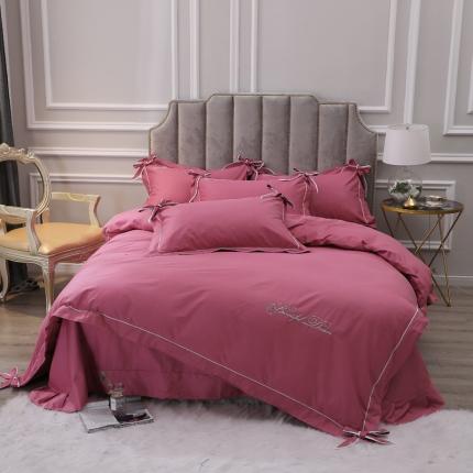 91家纺网 家纺一手货源 找家纺 （总）2024新款 全棉13372蝴蝶结绣花四件套 纯棉刺绣