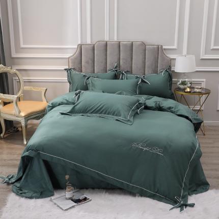 91家纺网 家纺一手货源 找家纺 （总）2024新款 全棉13372蝴蝶结绣花四件套 纯棉刺绣