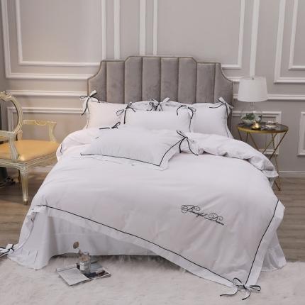 （总）2024新款 全棉13372蝴蝶结绣花四件套 纯棉刺绣